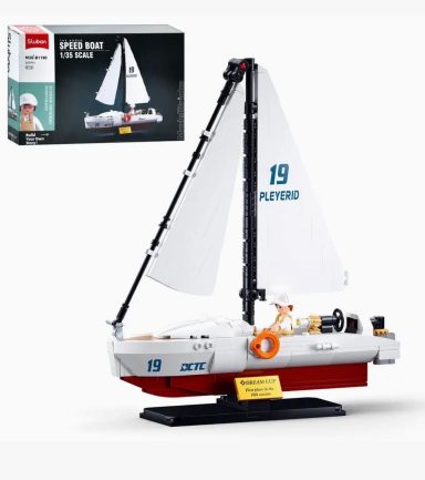 SLUBAN Model Bricks Racing Sail Boat Building Brick Kit (248 Pcs)